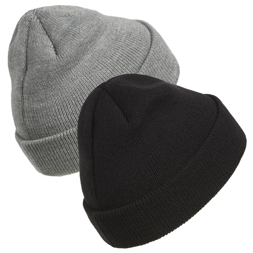 Adidas Unisex Fold Beanies In‎ Black And Gray 2 Pack